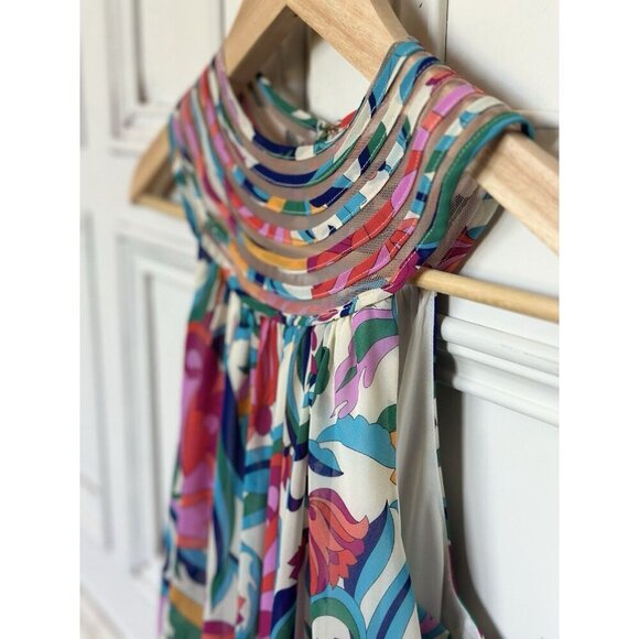 Trina Turk Women's XS Arias Dress in Color Parchment Multi - Picture 2 of 9